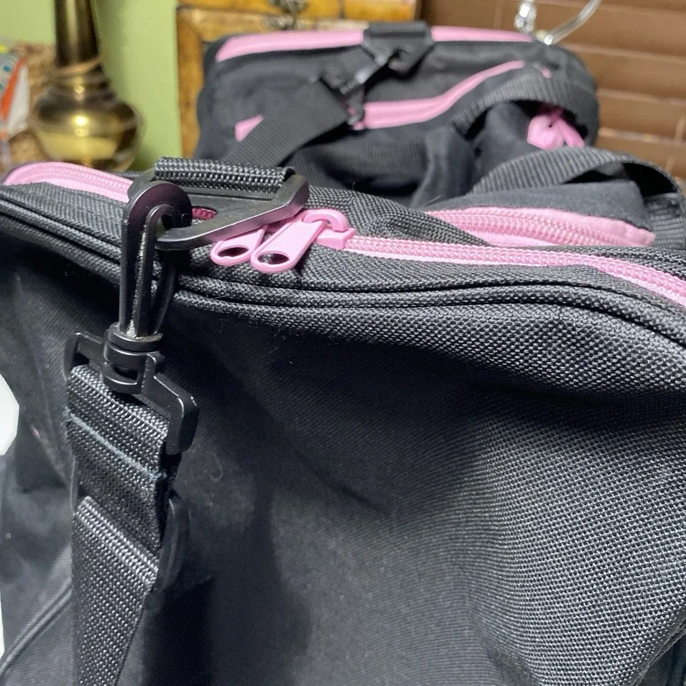 Sassi designs 24 black duffel Bag Pink Bedazzled Large‎ Dance Cheer Gym
